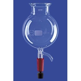 Reaktionsgefäss 6 L kugelförmig mit Ventil 10 mm Glas Flansch DN150