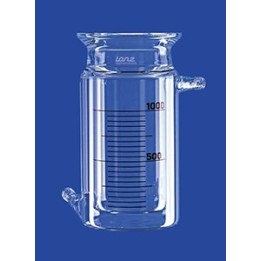 Reaktionsgefäß 3 L zylindrisch mit Temperiermantel KF 15 Glas Flansch DN150