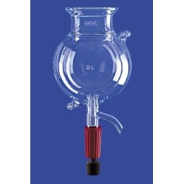 Reaktionsgefäss 10 L kugelförmig mit Temperiermantel Ventil 15 mm/KF 15 Glas Flansch DN200