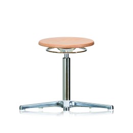 Drehhocker WS3010 Classic Holzsitz Fuß und Gleiter Höhe 420-610 mm