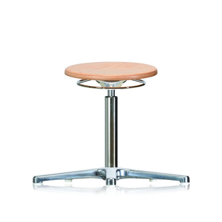 Rotary stool with glides WS3010 Classic seat with wooden 420-610 mm