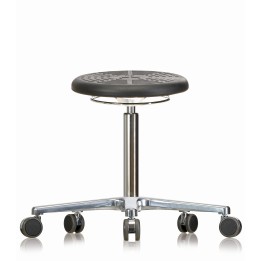 Drehhocker WS3020 PU Classic Soft-PUR-Sitz Fuß mit Rollen Höhe 450-640 mm