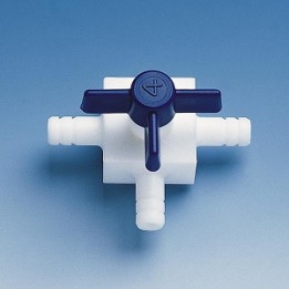Zawór stożkowy PTFE 3-drożny, wąż 3 mm, otwór 2 mm | Hornik