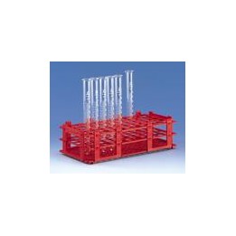 Reagenzglasgestell PP rot, 55 Röhrchen, 18 mm, 5 Stück | Hornik