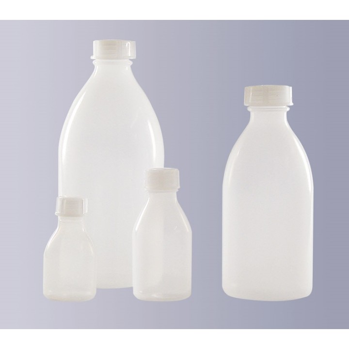 Narrow mouth bottle PE-LD 200 ml without screw cap GL18