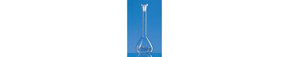 Duran Class A Volumetric Flasks, PP Stopper, Blue Graduation – Lab Precision