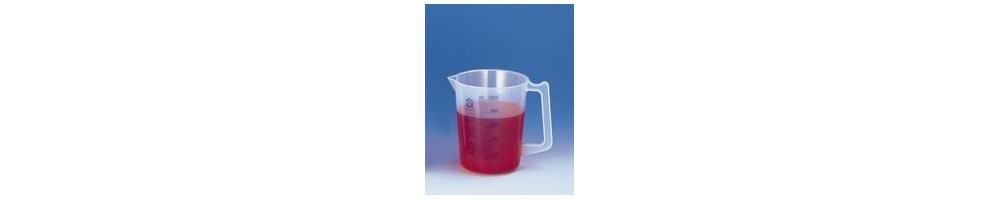 Messbecher PP blaue Teilung – Chemiebedarf Labor